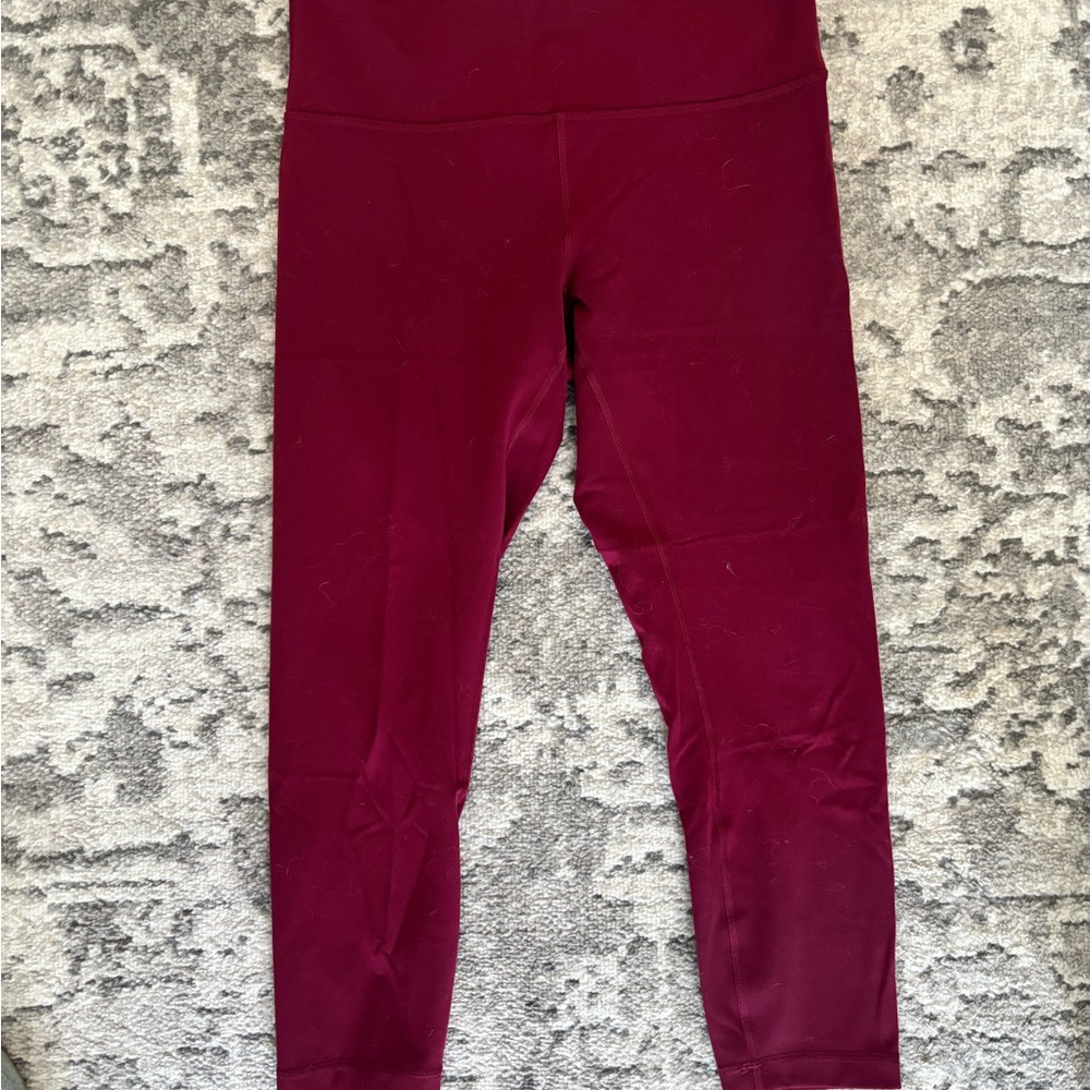 Lululemon Fast and Free High Rise tights, no pockets, 25”, Burgundy Leggings